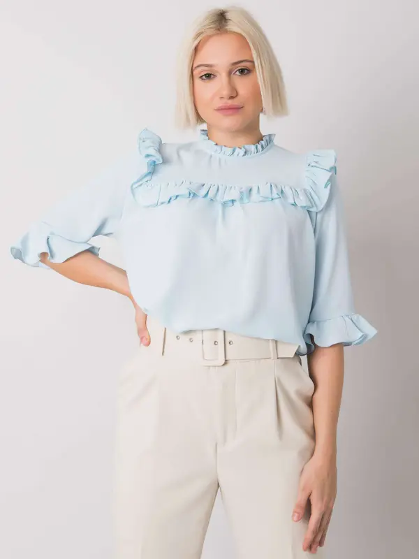 RUE PARIS Blouse-CHA-BZ-3312.30-light blue