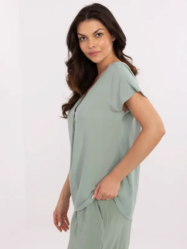 Sublevel Blouse-D73761M11171B-pistachio