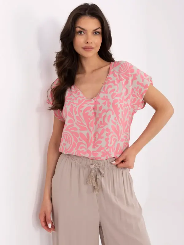 Sublevel Blouse-D73771M11171B-pink