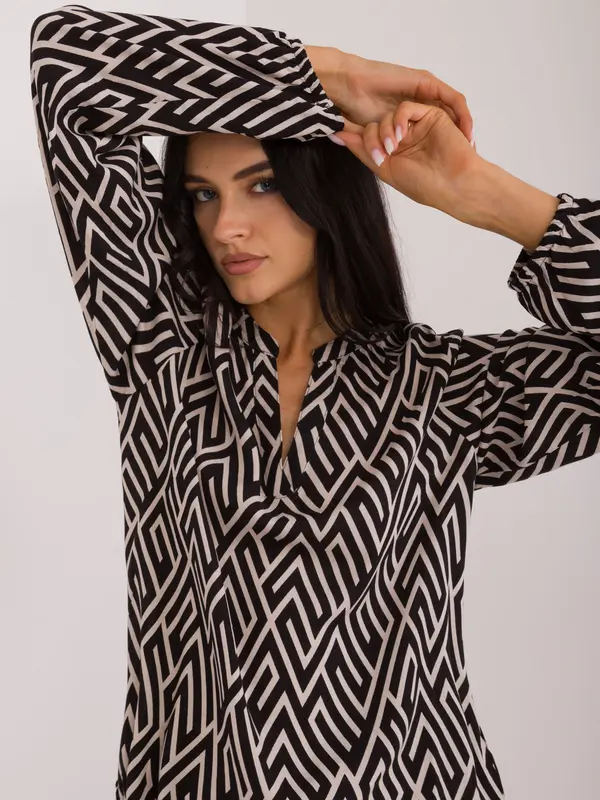 Sublevel Blouse-D73771M11186B-black-beige