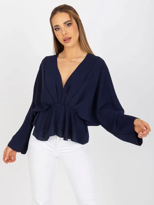 Italy Moda Blouse-DHJ-BZ-11979.67-navy blue