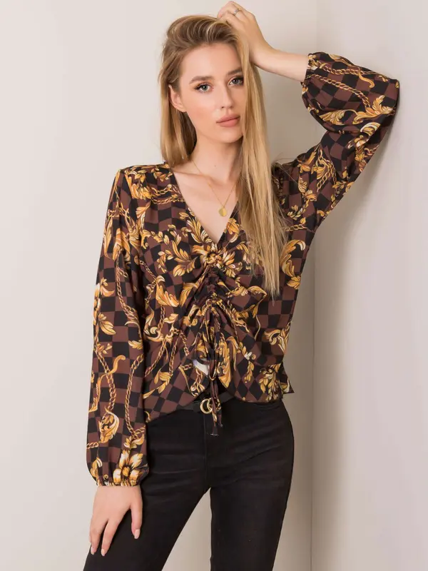 Italy Moda Blouse-DHJ-BZ-12283.94P-brown