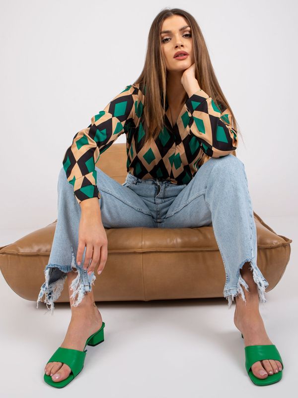 Italy Moda Blouse-DHJ-BZ-15256.53P-black-green