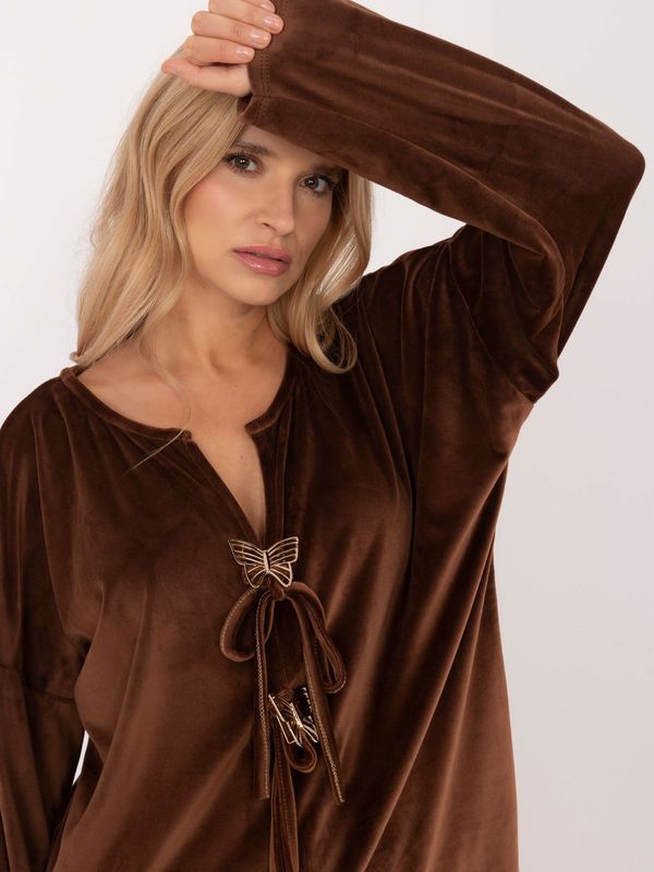 Italy Moda Blouse-DHJ-BZ-19916.03P-brown