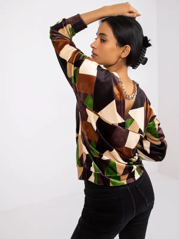 Italy Moda Blouse-DHJ-BZ-6550.74P-brown