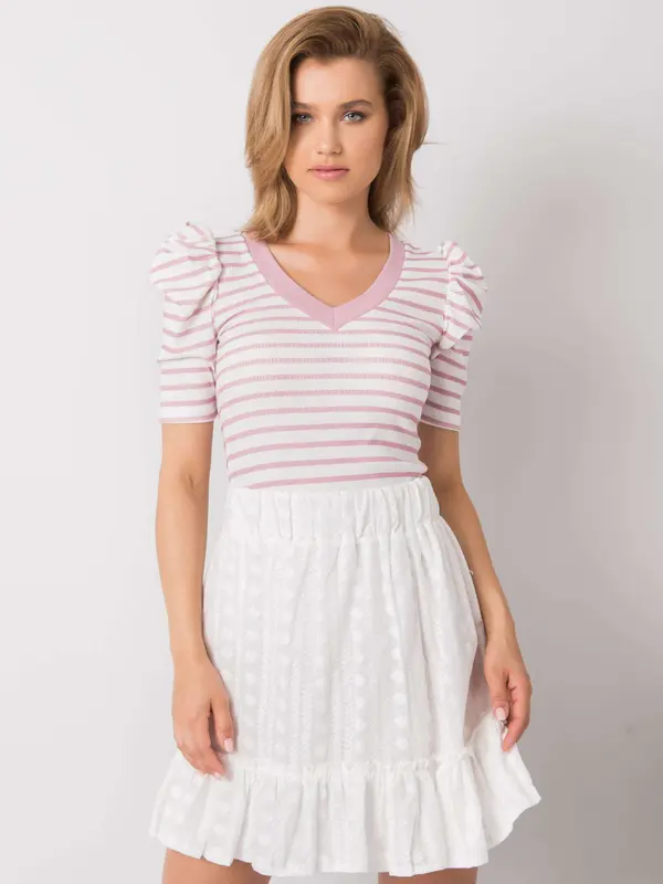 Factory Price Blouse-FN-BZ-4591.06P-white-pink