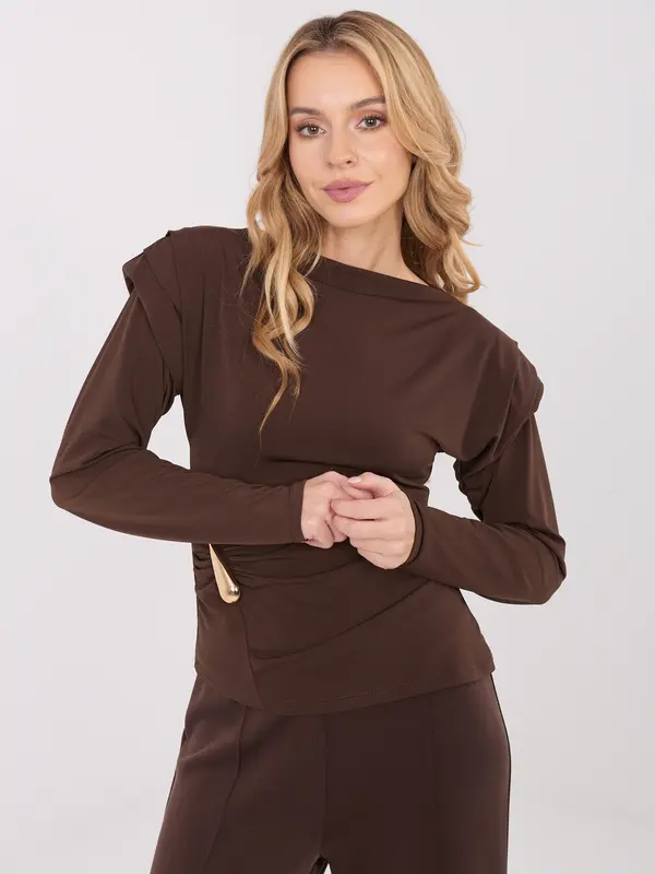 Italy Moda Blouse-IT-BZ-21898.12-brown