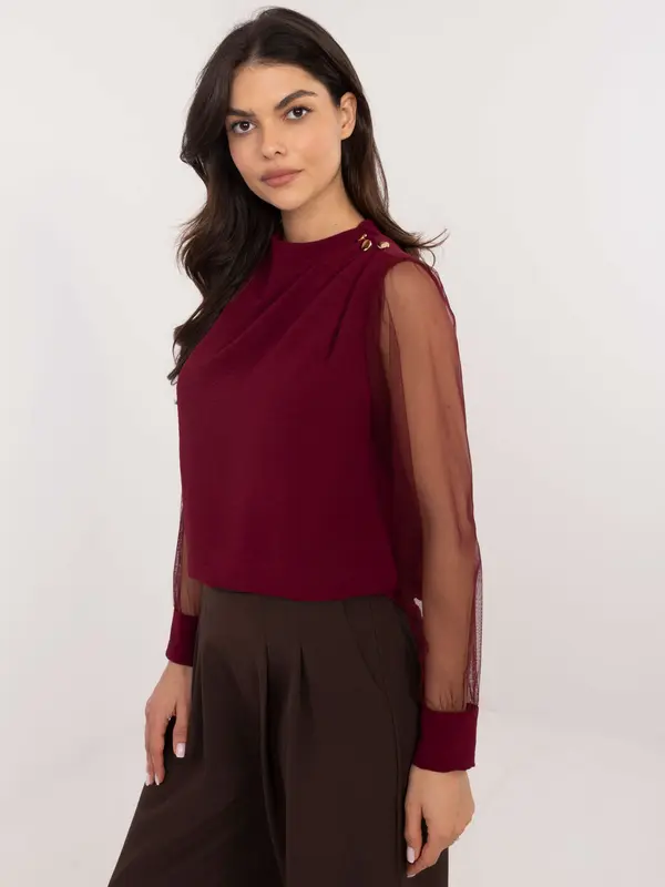 Italy Moda Blouse-MI-BZ-278519.03X-burgundy