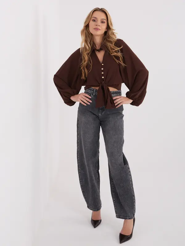 Italy Moda Blouse-MI-BZ-3304.12-brown