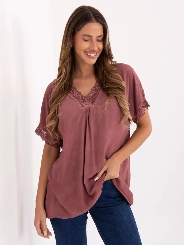 Italy Moda Blouse-MI-BZ-7951.34-dark pink