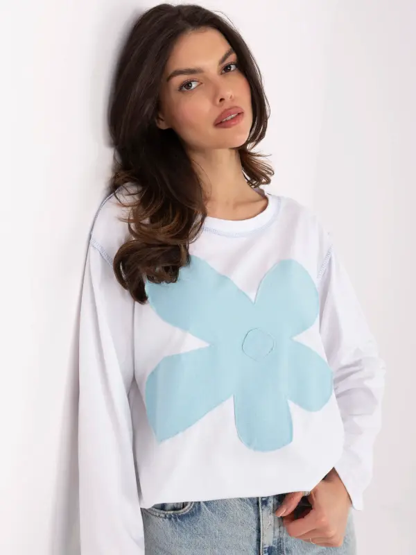 Italy Moda Blouse-MI-BZ-M6169.03-white-blue