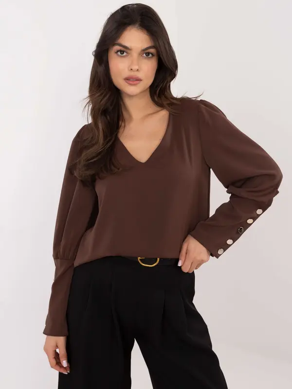 Italy Moda Blouse-MI-BZ-M721.38-dark brown