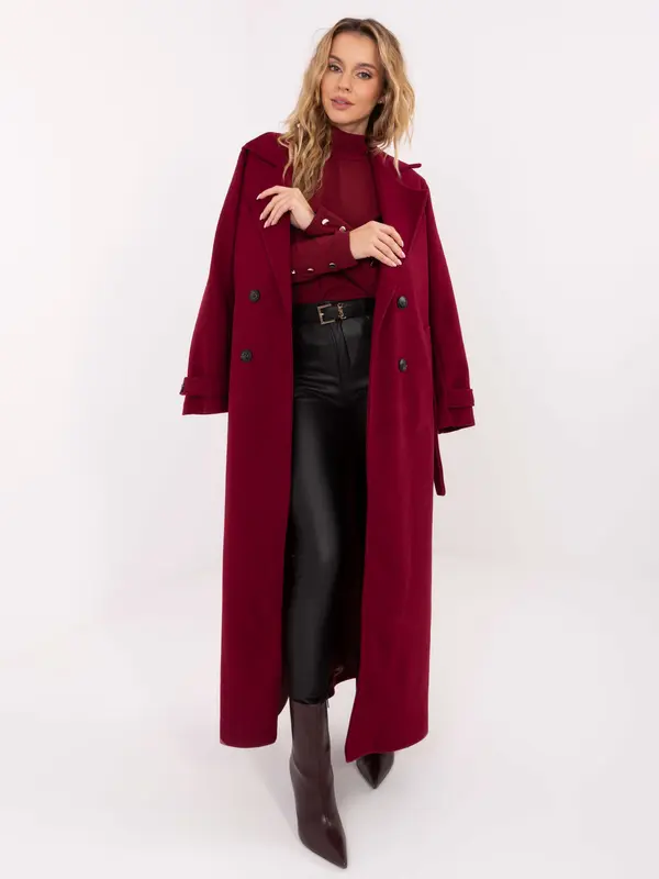 RUE PARIS Blouse-MI-BZ-M776.13-burgundy