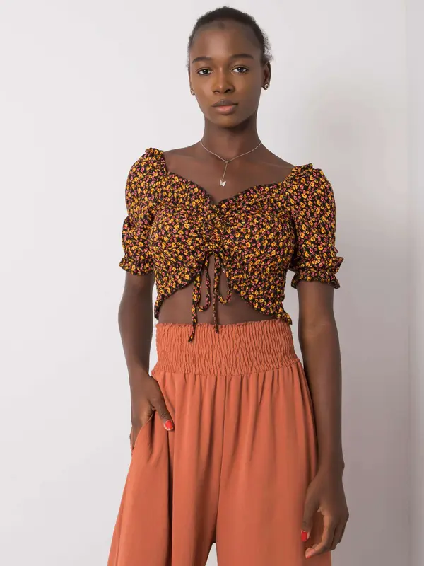 RUE PARIS Blouse-RO-BZ-2516-8.28-black-yellow