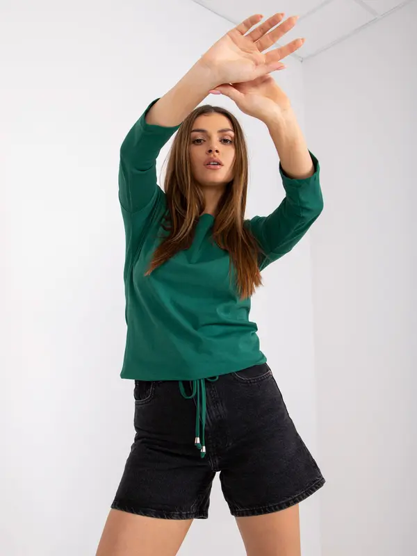 BASIC Feel Good Blouse-RV-BZ-4691.09P-dark green