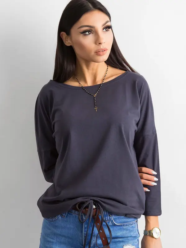 BASIC Feel Good Blouse-RV-BZ-4691.40P-graphite