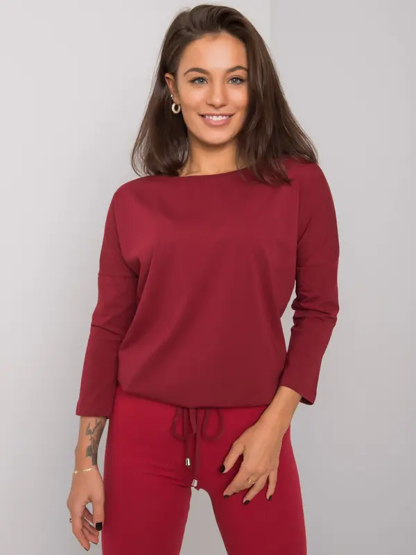 BASIC Feel Good Blouse-RV-BZ-4691.43P-burgundy