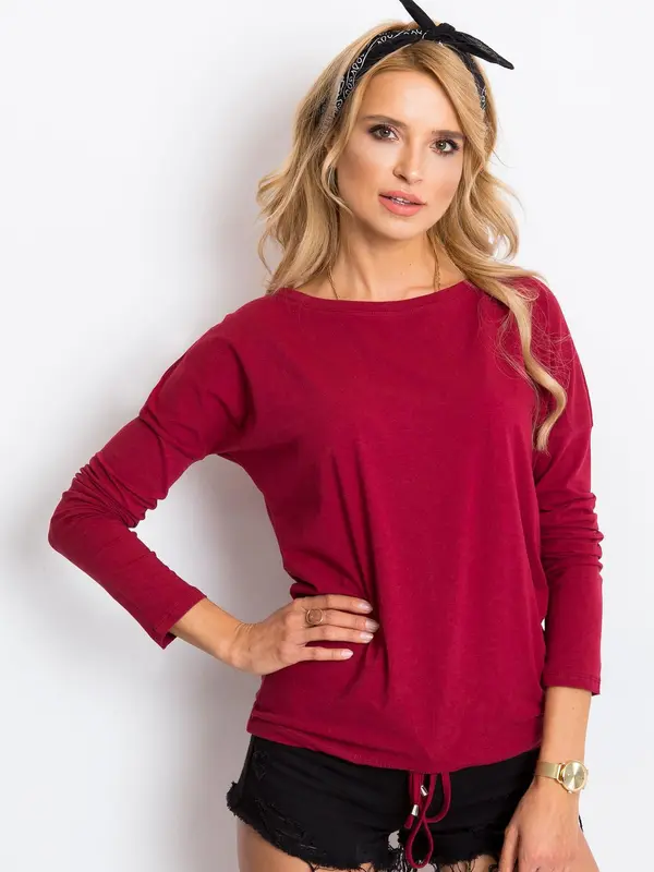 BASIC Feel Good Blouse-RV-BZ-5122.08P-burgundy