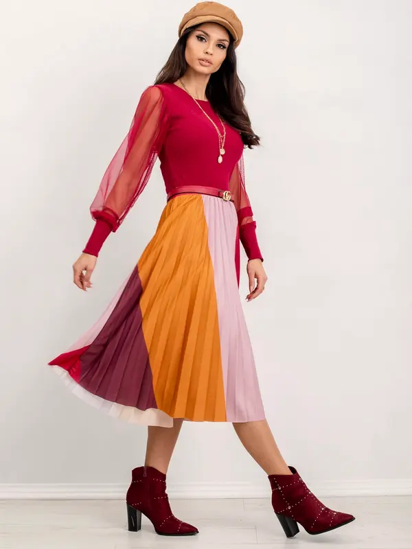 RUE PARIS Blouse-RV-BZ-5192.16-burgundy