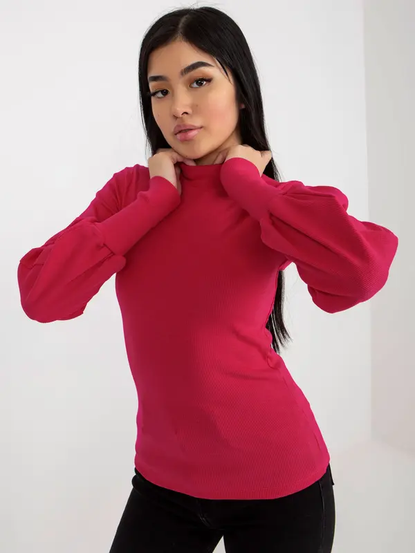 RUE PARIS Blouse-RV-BZ-5223.15-dark fuchsia