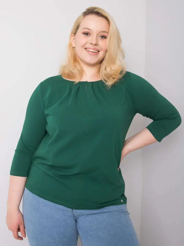 BASIC Feel Good Blouse-RV-BZ-6334.19P-dark green