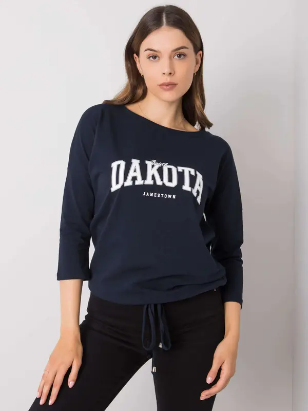 RUE PARIS Blouse-RV-BZ-6673.61-navy blue