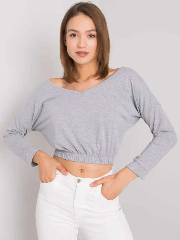 RUE PARIS Blouse-RV-BZ-6721.65-grey