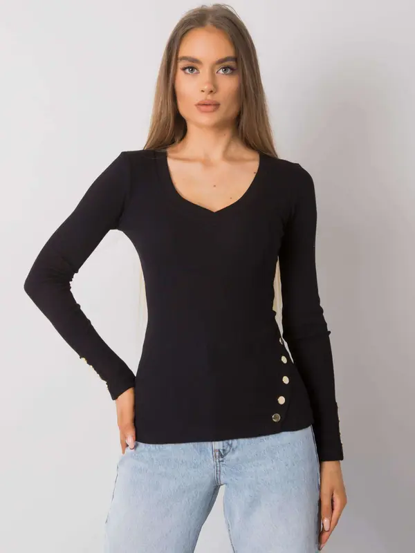 RUE PARIS Blouse-RV-BZ-7245.07-black