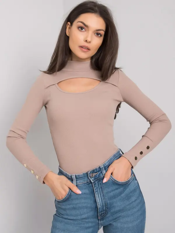 BASIC Feel Good Blouse-RV-BZ-7259.20-dark beige