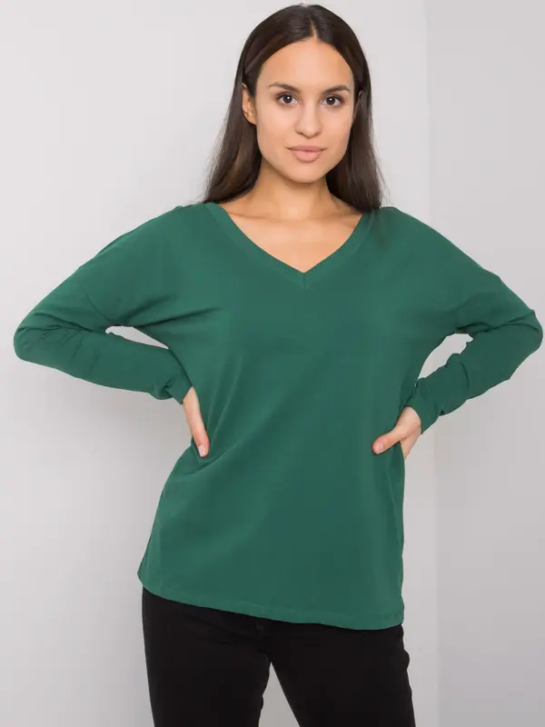 RUE PARIS Blouse-RV-BZ-7315.39X-dark green