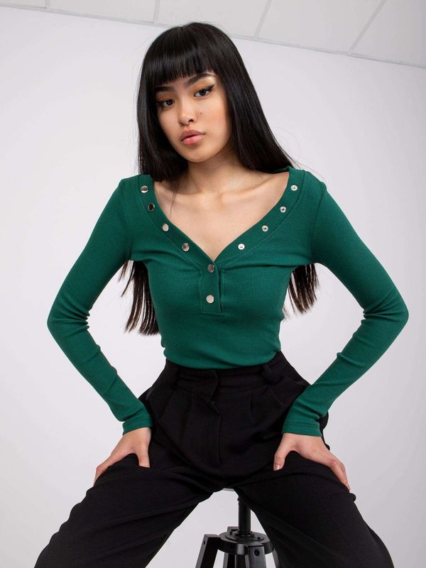 RUE PARIS Blouse-RV-BZ-7439.18-dark green