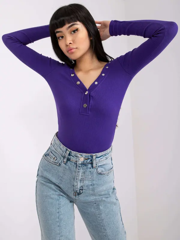 RUE PARIS Blouse-RV-BZ-7439.18-dark purple