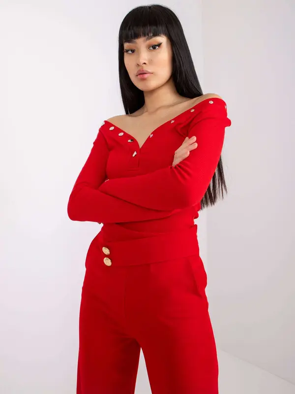 RUE PARIS Blouse-RV-BZ-7439.18-red