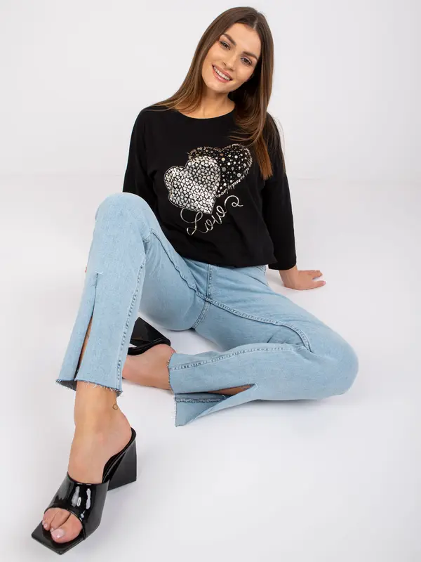 RUE PARIS Blouse-RV-BZ-7545.42P-black