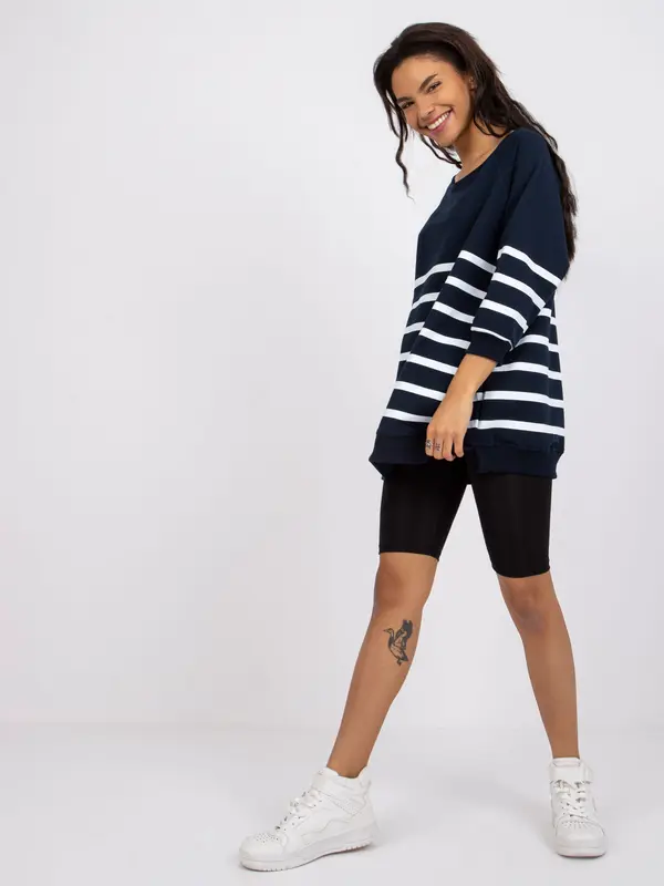 RUE PARIS Blouse-RV-BZ-7556.68-navy blue