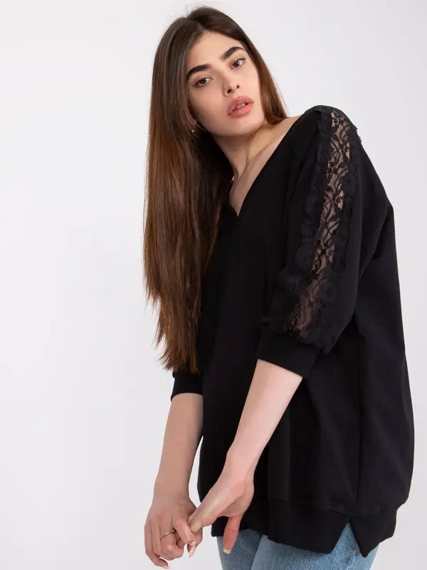 RUE PARIS Blouse-RV-BZ-7557.01-black