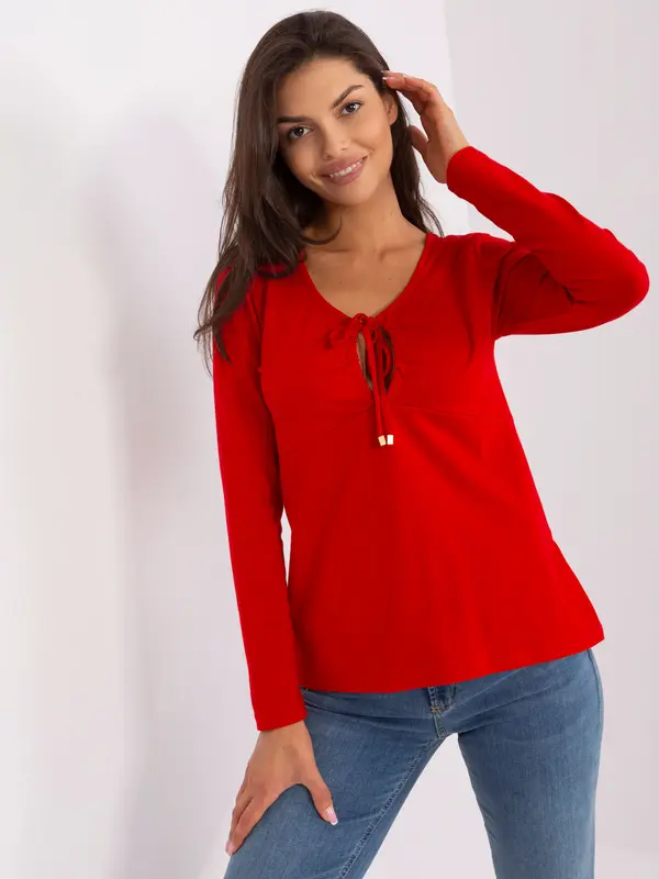 RUE PARIS Blouse-RV-BZ-8055.35P-red