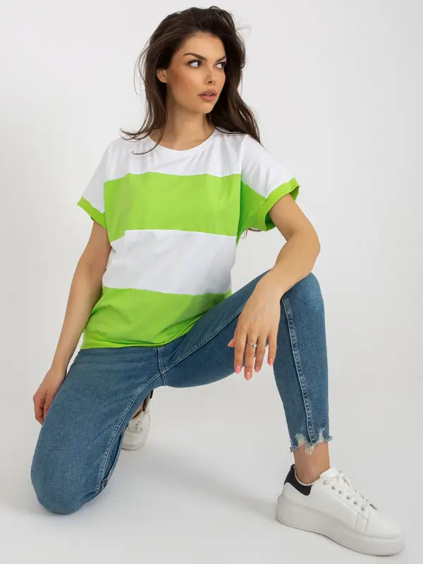 RELEVANCE Blouse-RV-BZ-8640.36X-white-green