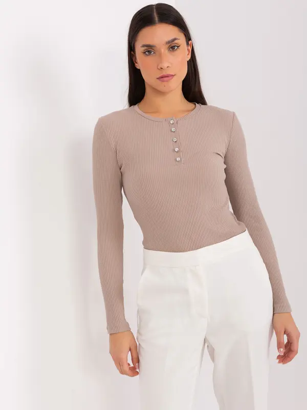 BASIC Feel Good Blouse-RV-BZ-9211.26X-dark beige