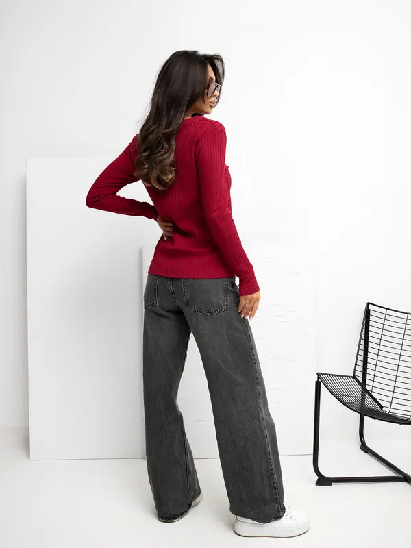 RUE PARIS Blouse-RV-BZ-A1056.11-burgundy