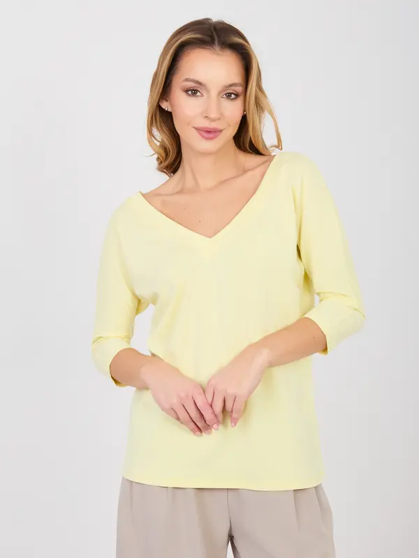 RUE PARIS Blouse-RV-BZ-A1189.24-light yellow