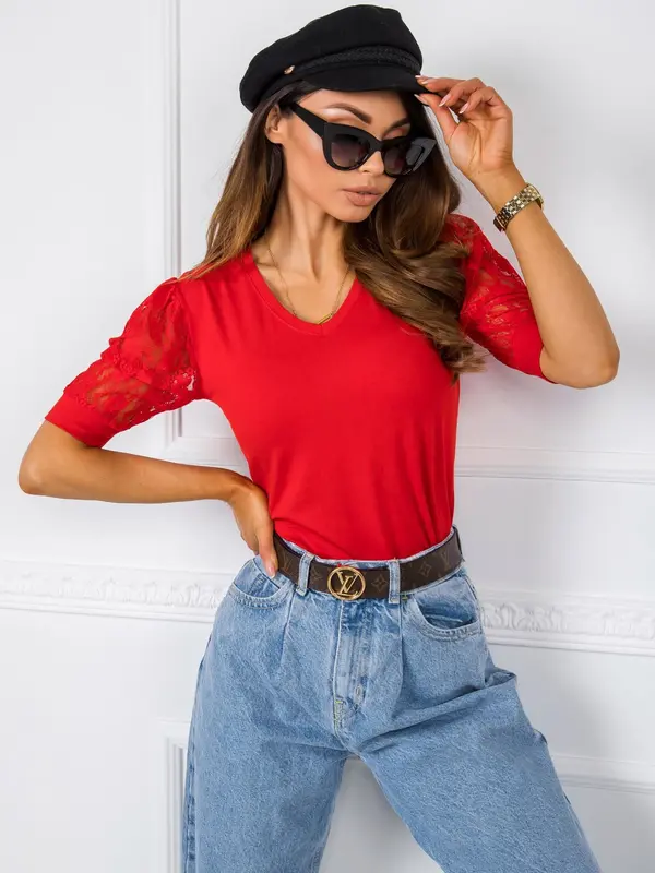 RUE PARIS Blouse-TP-BZ-5552.70-red