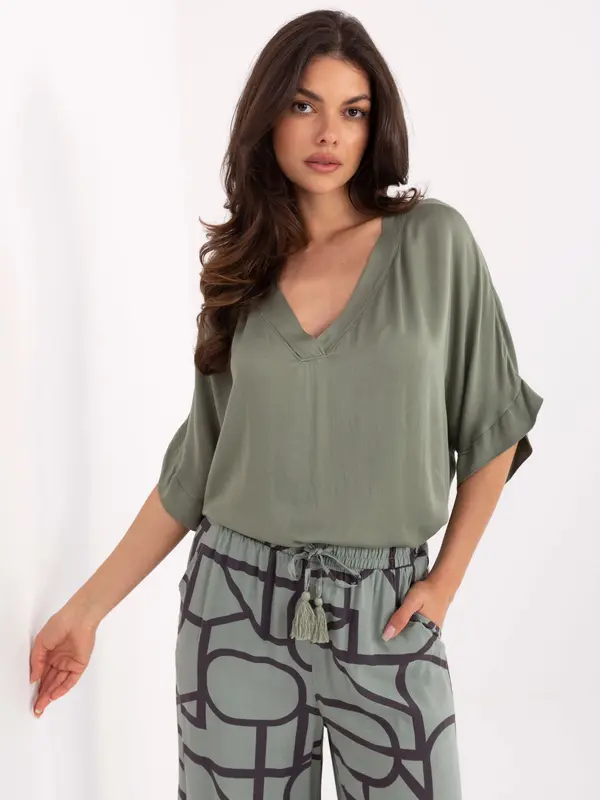 Och Bella Blouse-TW-BZ-BI-3228.75-khaki