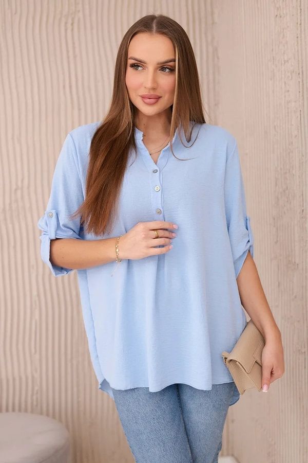 Kesi Blouse with a longer back blue