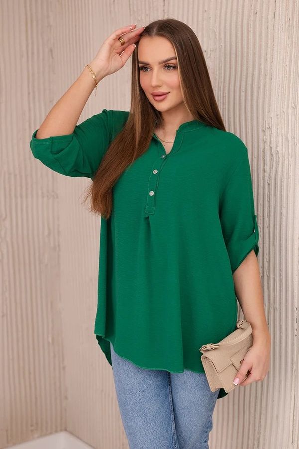 Kesi Blouse with a longer back green