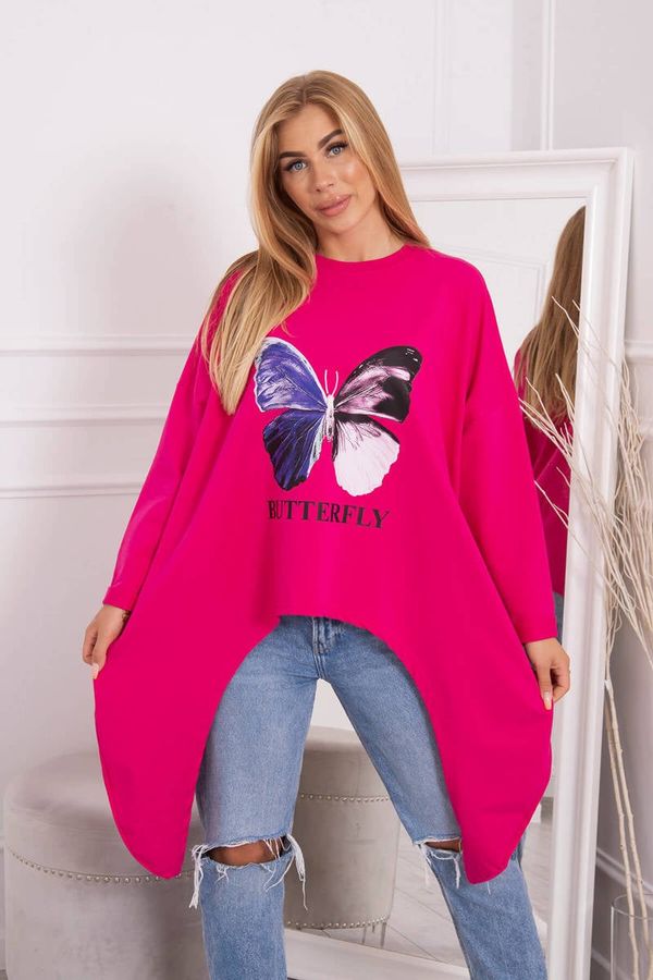 Kesi Blouse with an oversize fuchsia print