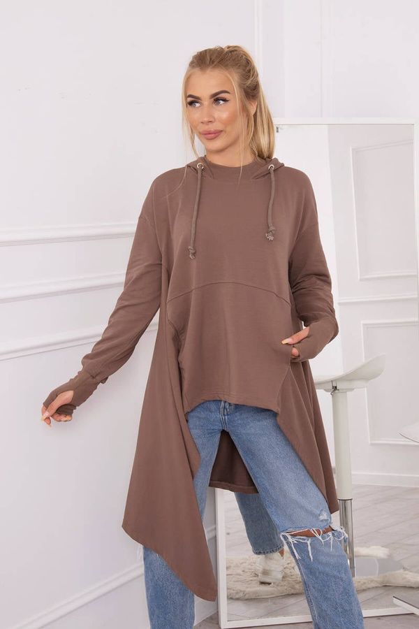 Kesi Blouse with flowing mocha at the bottom