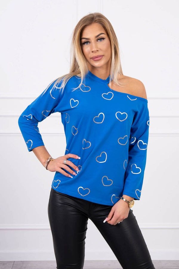 Kesi Blouse with heart print purple-blue