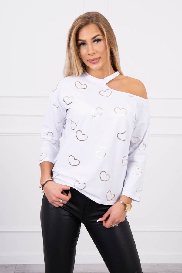 Kesi Blouse with heart print white