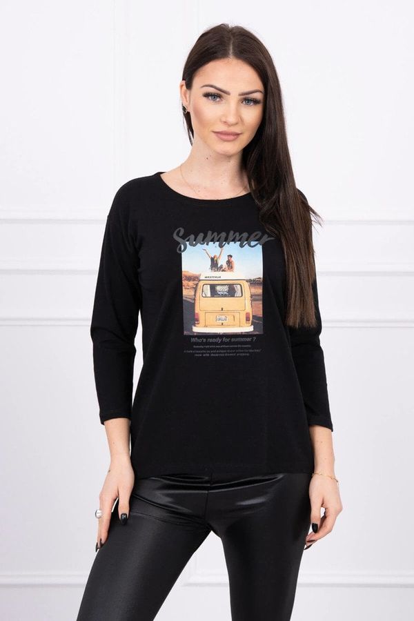 Kesi Blouse with print Summer car black